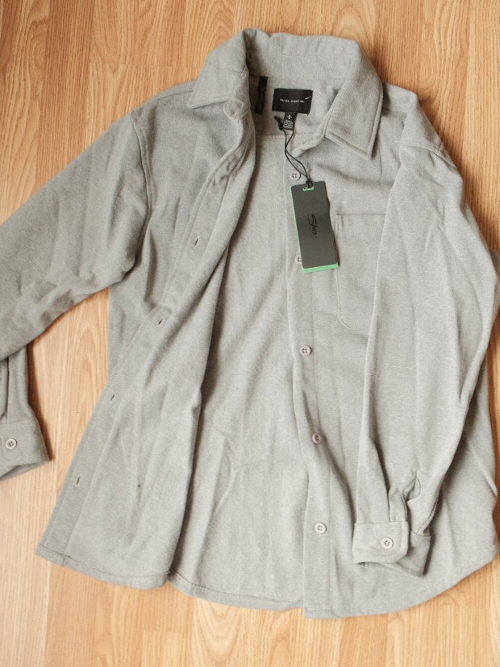 NWT Heather Grey Fleece Boyfriend Fit Overshirt